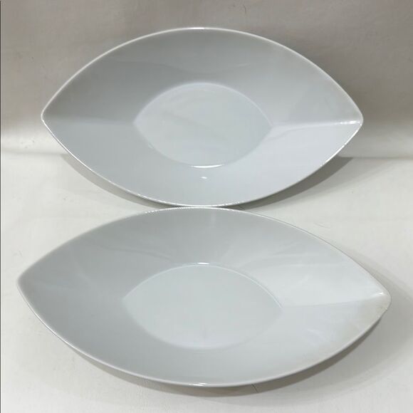 Rosenthal White Porcelain Modern Serveware Plates Dishes Germany Epoque Set Of 2 - Picture 3 of 13